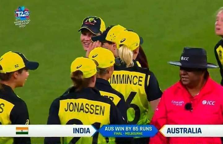 Australia beat India by 85 runs to win the title for the fifth time at the Woman’s T20 World Cup