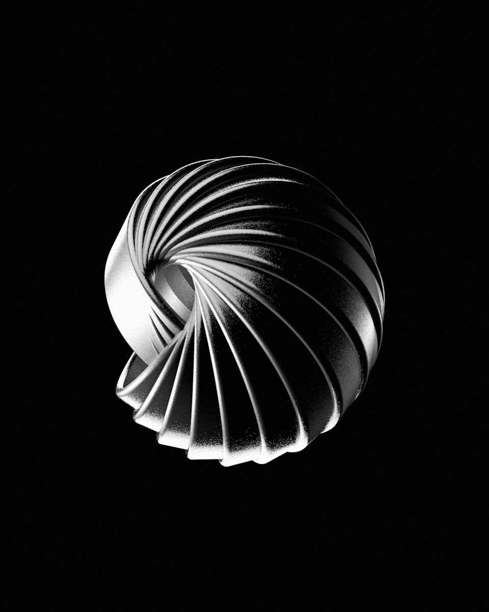 a black and white image of a spiral