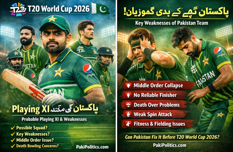 T20 World Cup 2026: پاکستان کی ممکنہ Playing XI اور کمزوریاں