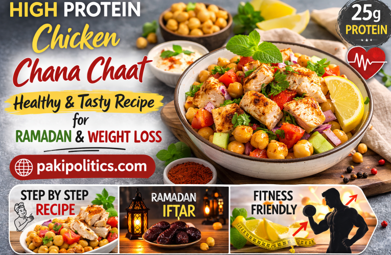 🥙 ہائی پروٹین چکن چنا چاٹ صحت اور ذائقے کا بہترین امتزاج