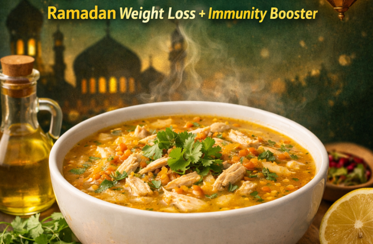 🌙 ہائی پروٹین دال چکن سوپ (Weight Loss + Immunity Booster