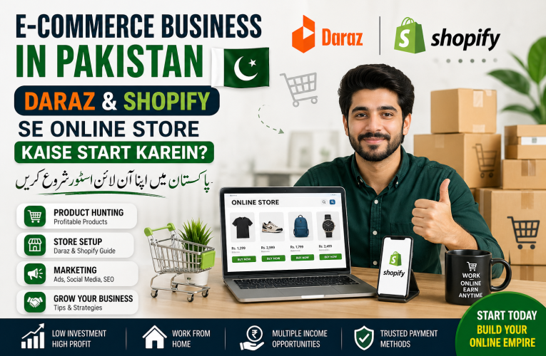 پاکستان میں ای کامرس بزنس Daraz اور Shopify سے آن لائن اسٹور کیسے شروع کریں؟
