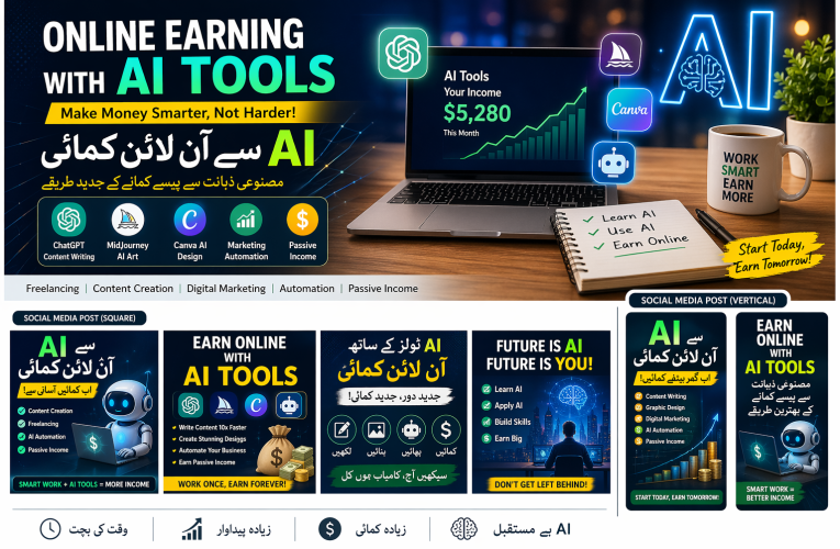 AI سے آن لائن کمائی: 2026 میں مصنوعی ذہانت سے پیسے کمانے کے جدید طریقے