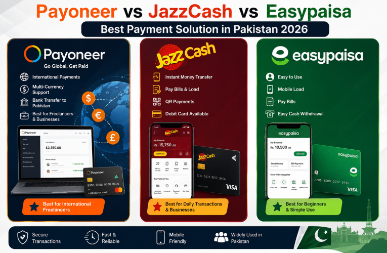 Payoneer vs JazzCash vs Easypaisa in Pakistan 2026
