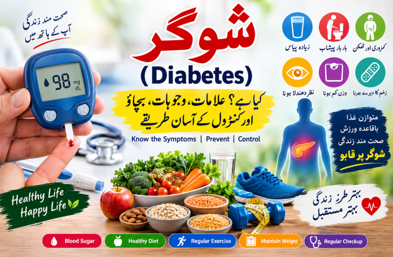 شوگر (Diabetes) کیا ہے؟ علامات، وجوہات، بچاؤ اور کنٹرول کے آسان طریقے