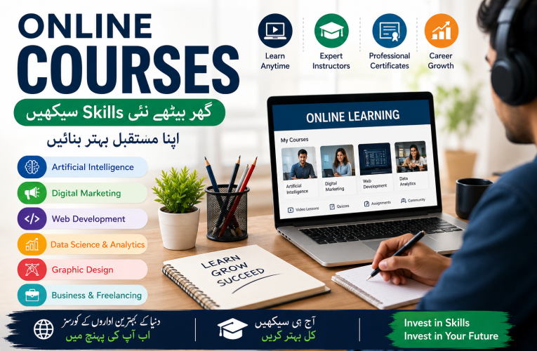 Online Courses in Pakistan گھر بیٹھے نئی Skills سیکھنے کا مکمل طریقہ